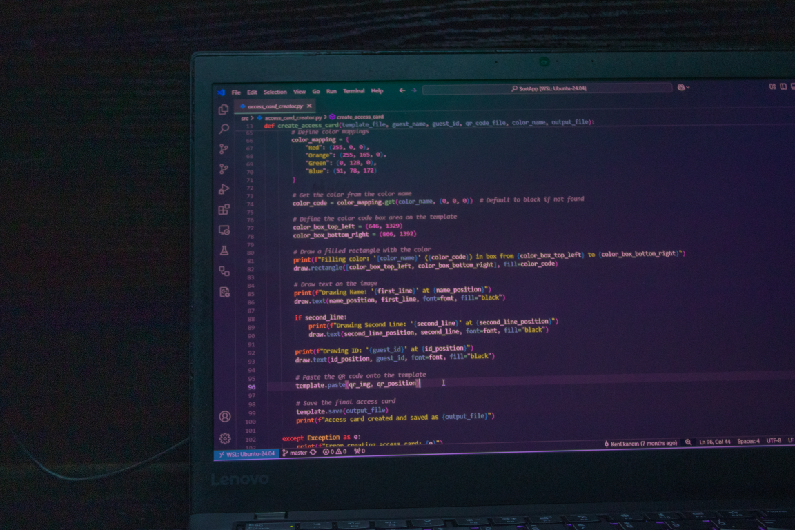 Python code displayed in Visual Studio Code