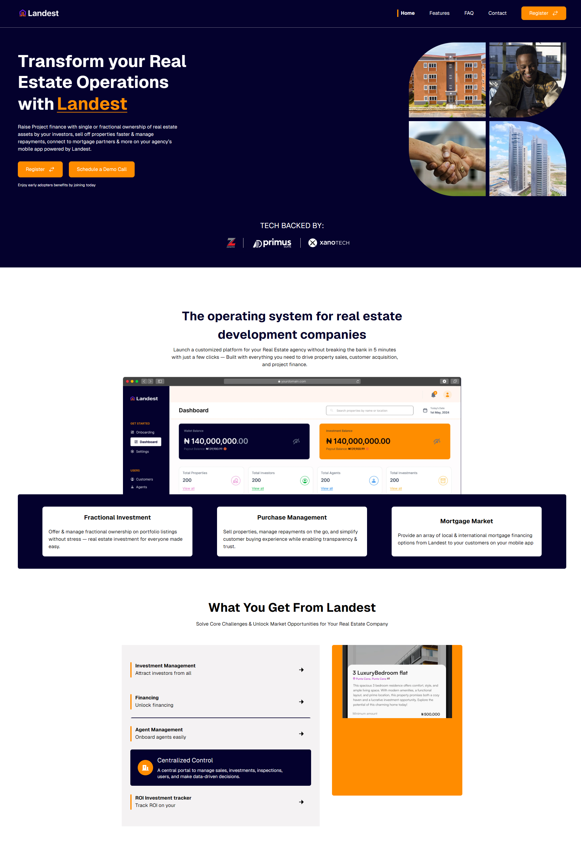 Full Landest platform website